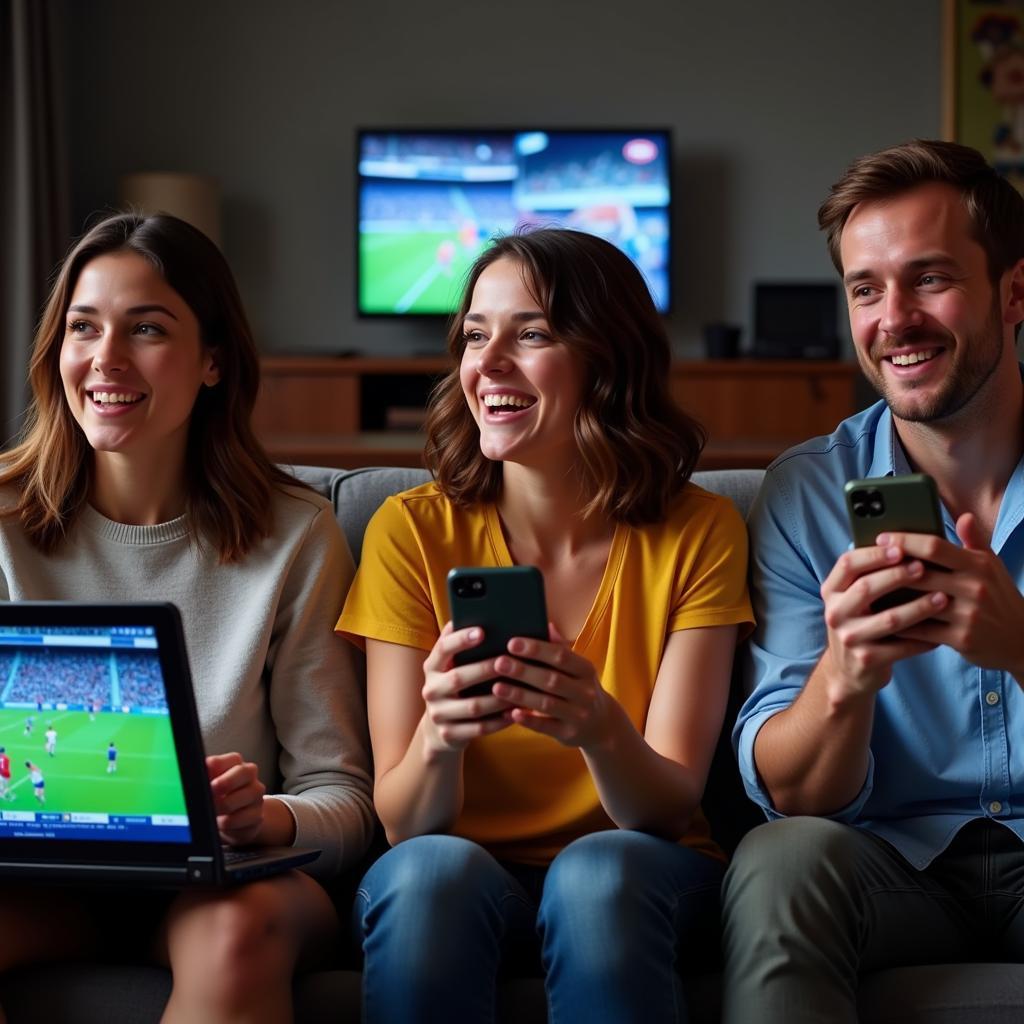 Fans watching AFL live stream online on their devices