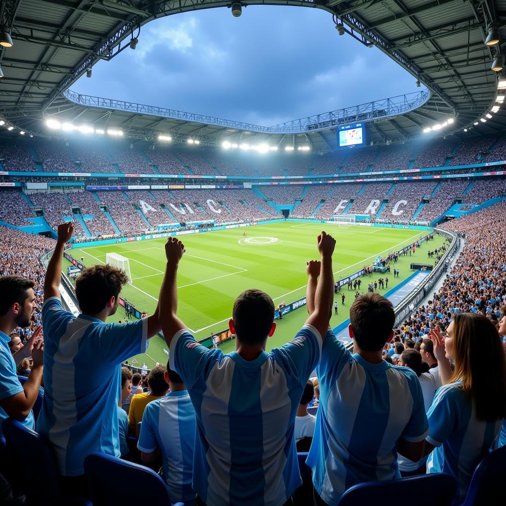 Argentina Football Live TV: Fans cheering in a stadium