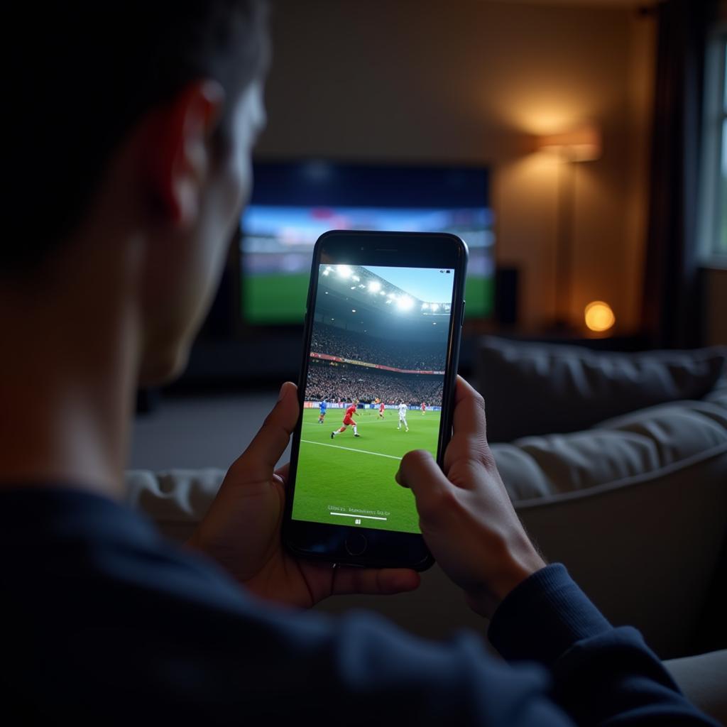 Streaming Champions League on a mobile phone