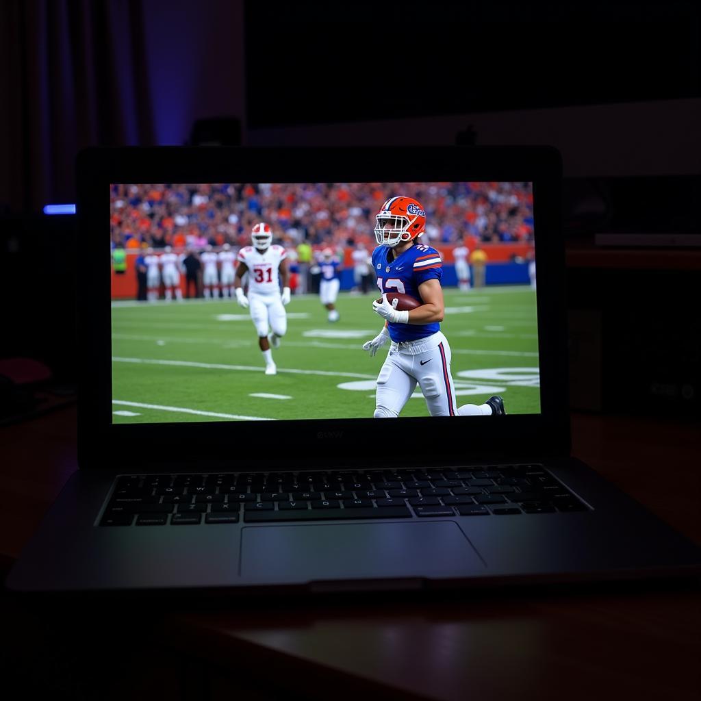 Watching Florida football live stream on a laptop