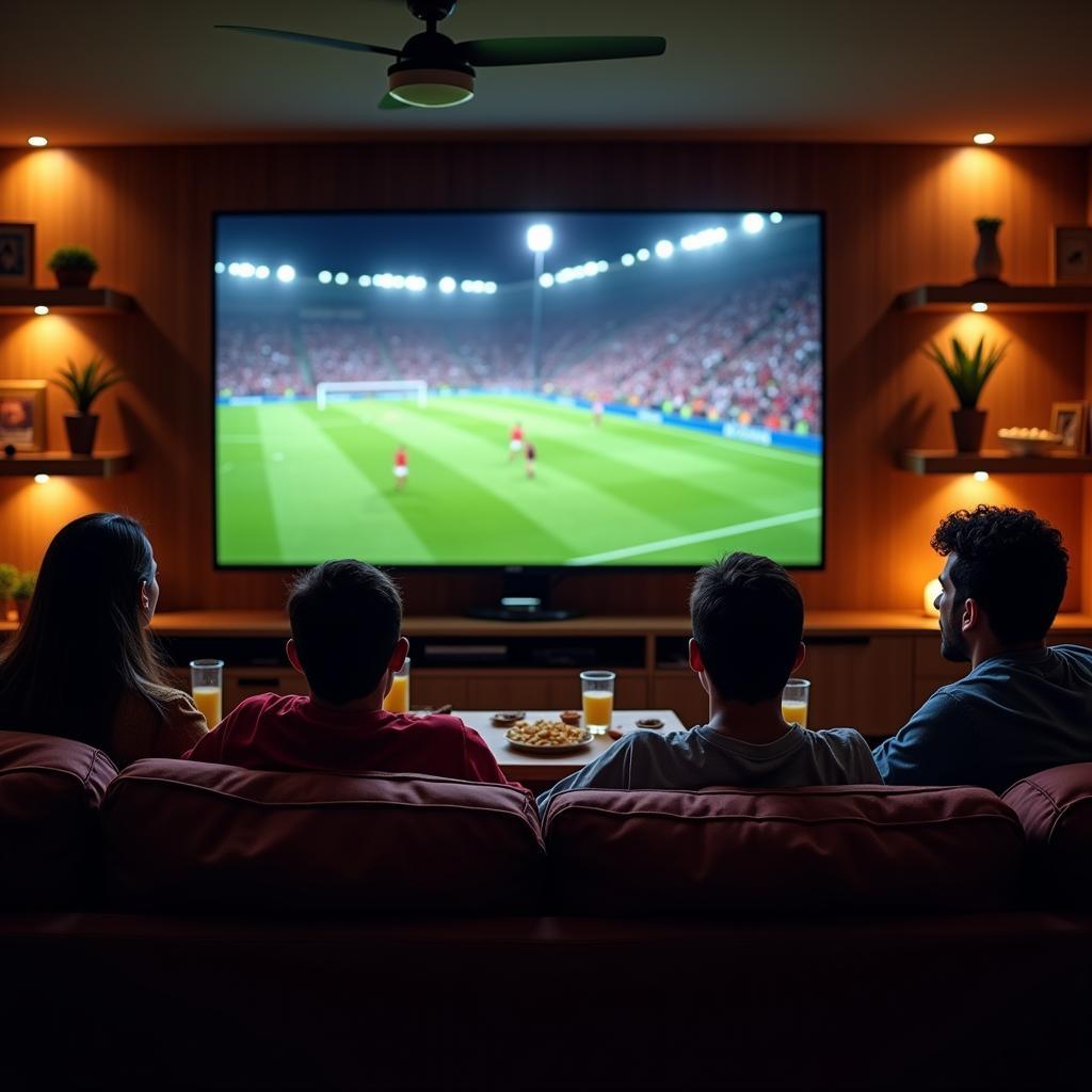 Watching Football Live Stream in India: Friends enjoying a match