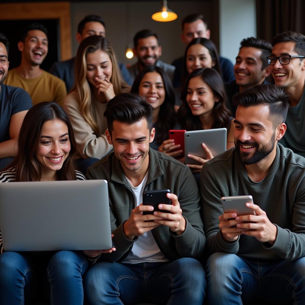 Fans watching live football free on their devices