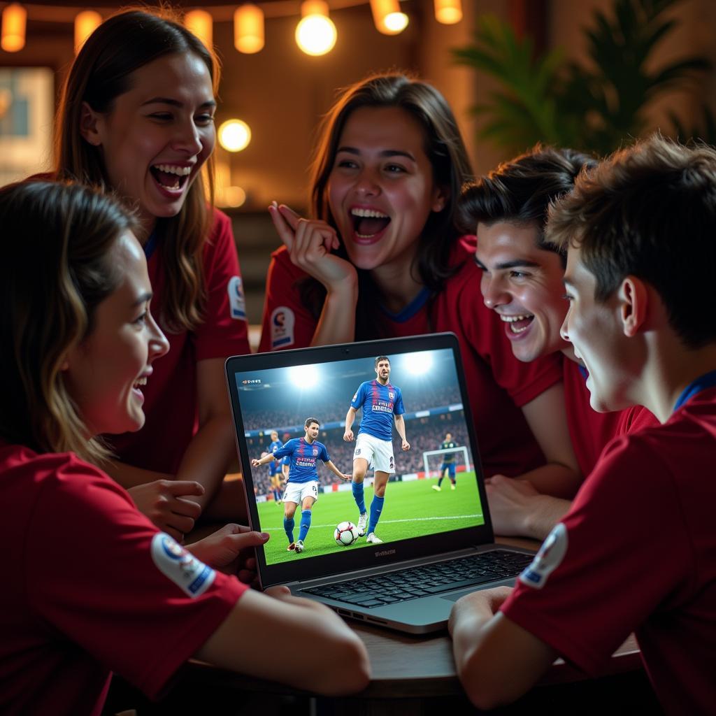 Fans watching live football online