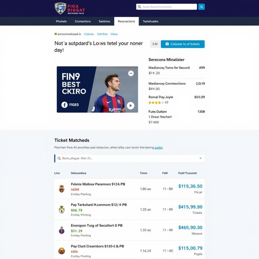 Football ticket website