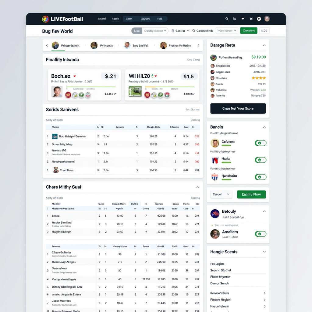 Live Football Score Website Interface