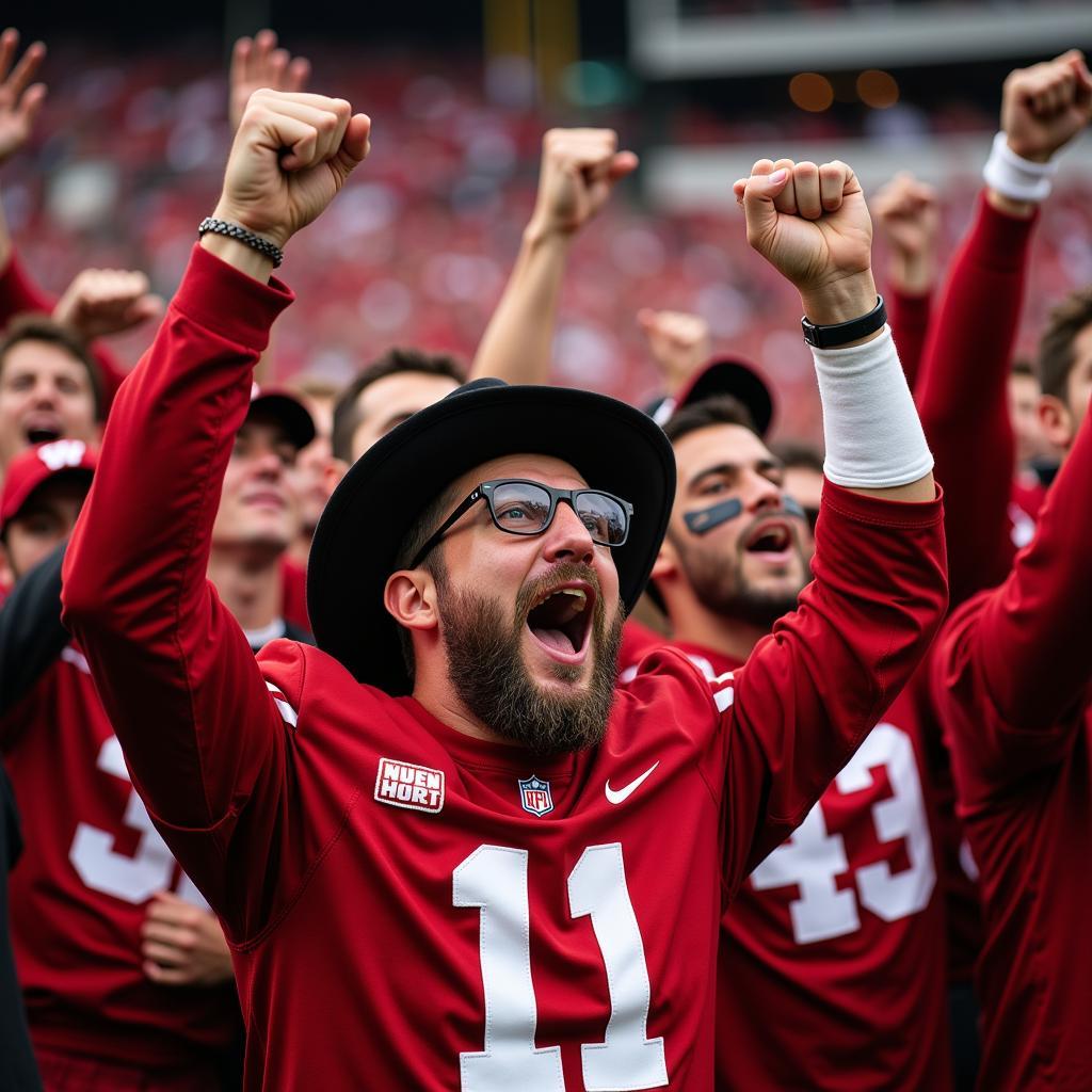 Wisconsin Football Fans Celebrating