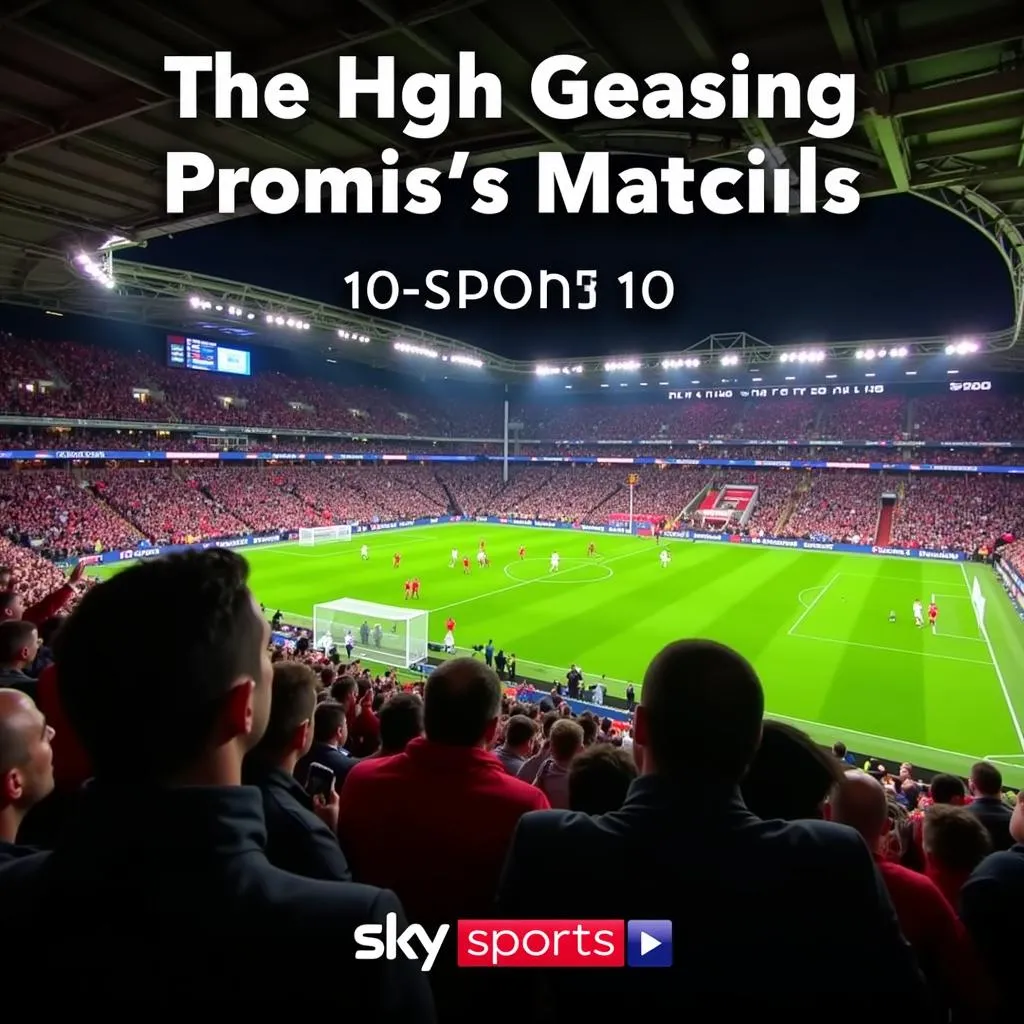 Sky Sports Premier League live broadcast with fans cheering in a packed stadium