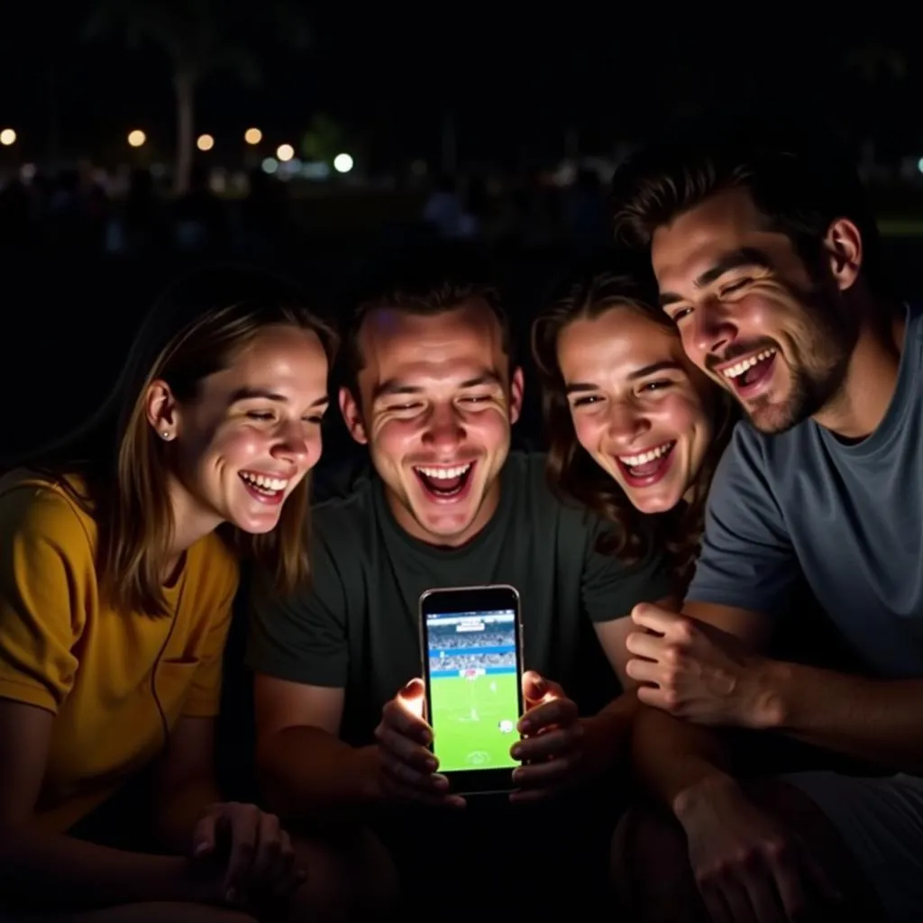 Fans watching free live football on their phones