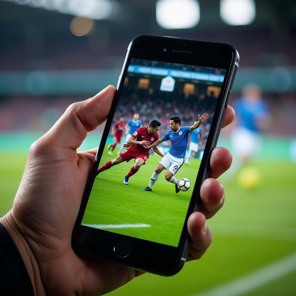 Free live football streaming app on smartphone