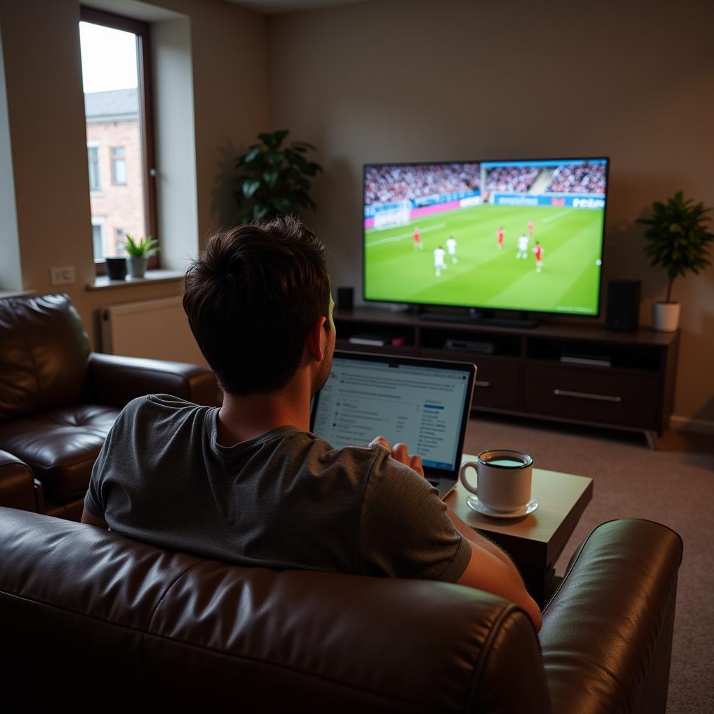 Free live football streaming on a laptop