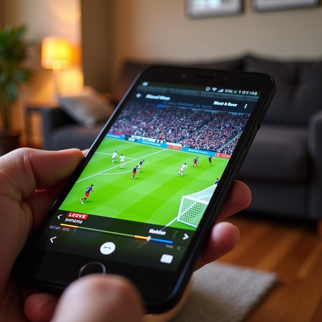 Watching football live online free HD on smartphone