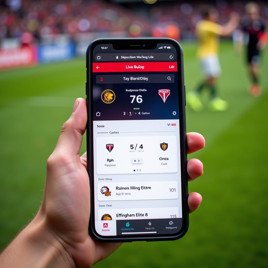 Xem live score bóng đá trên điện thoại