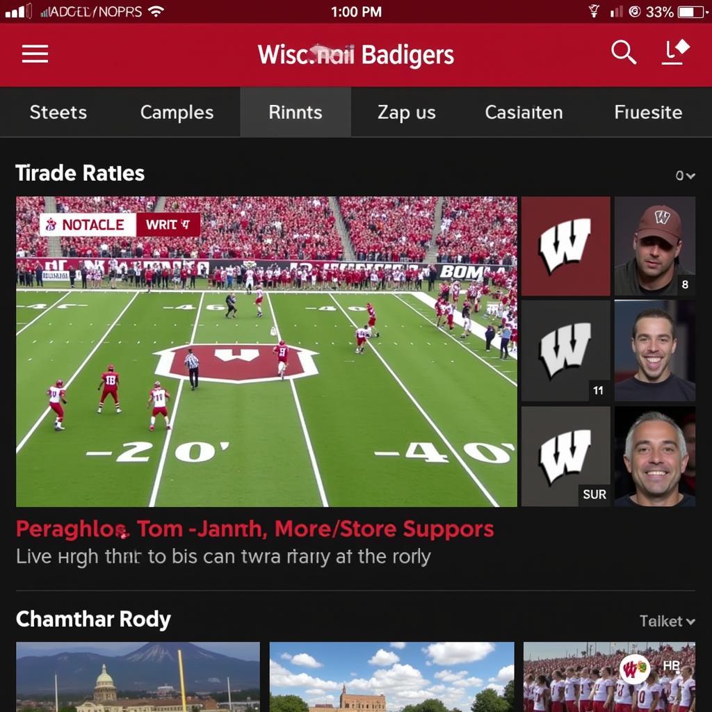 Trực tiếp bóng bầu dục Wisconsin Badgers