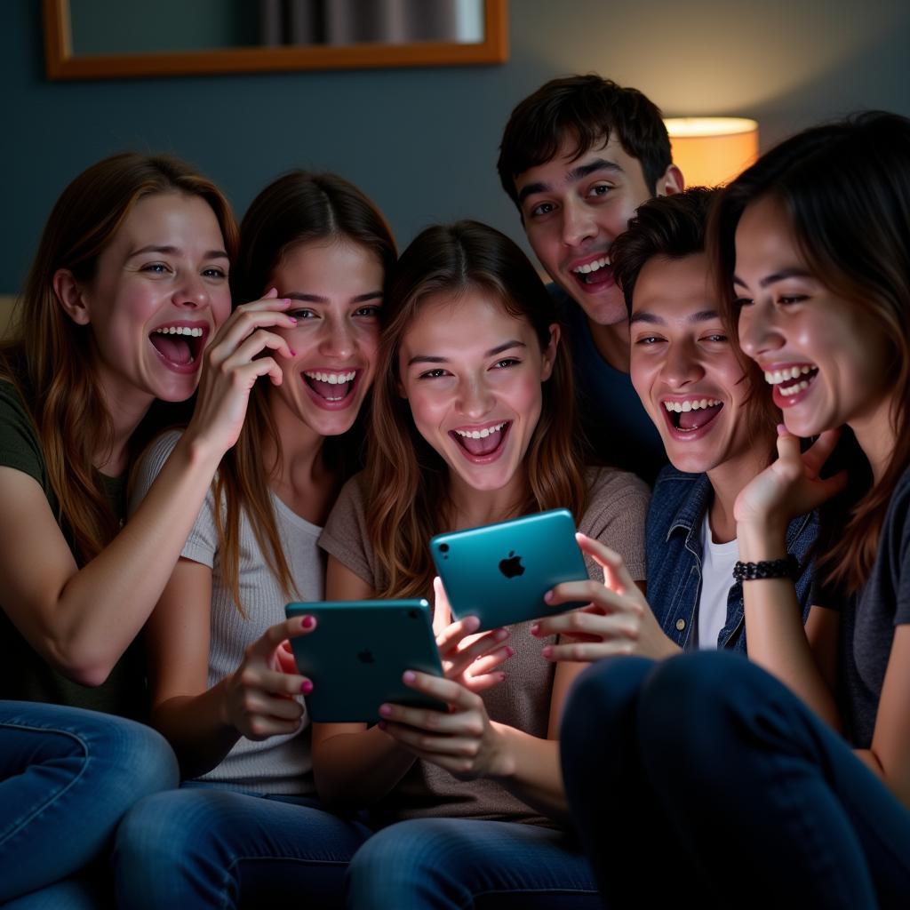 Fans watching football live stream on their devices