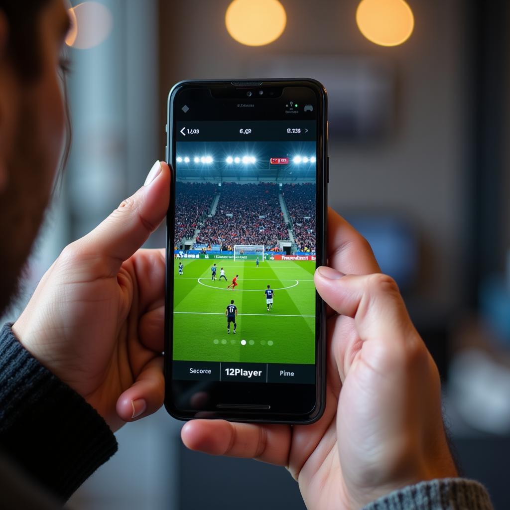 Streaming live football on mobile phone using 12Player