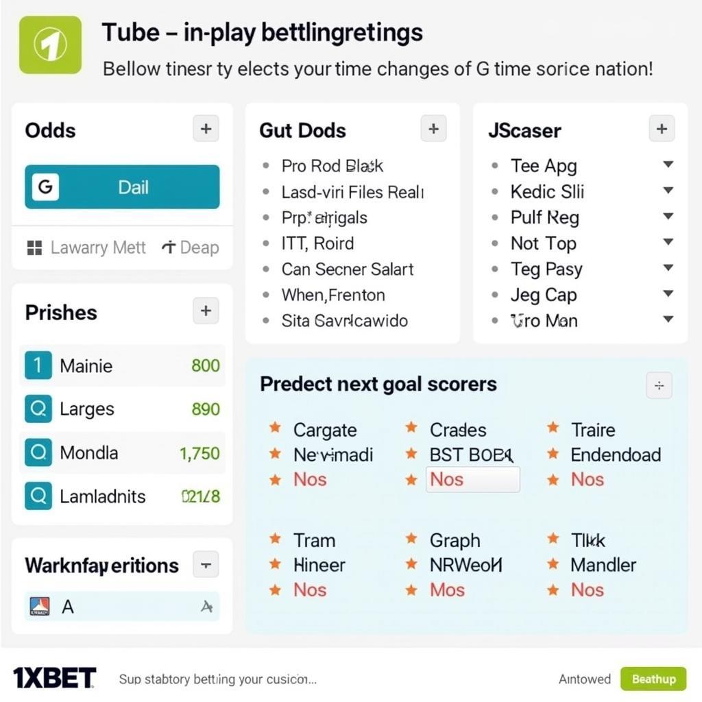 1xbet In-Play Betting Options: Dynamic odds and various betting markets for live matches.