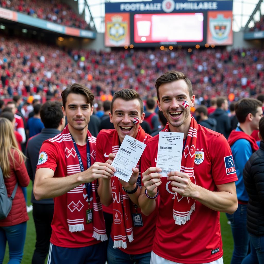 Fans holding tickets for a 2days live football event