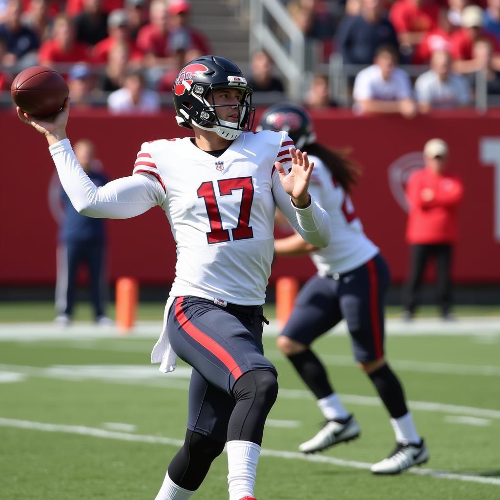 AAF Quarterback Throwing a Pass