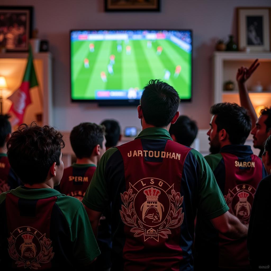 Afghan Fans Watching Football on TV