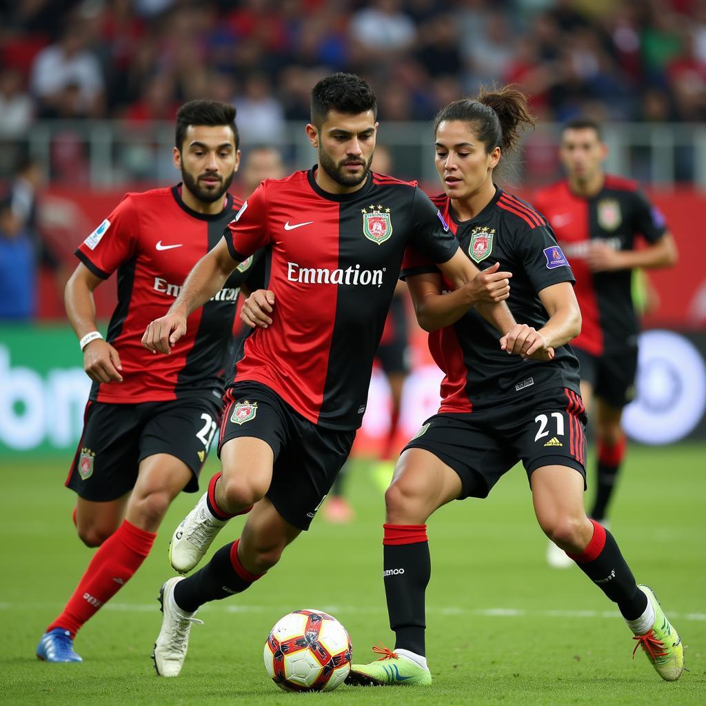 The Afghan national team playing a match