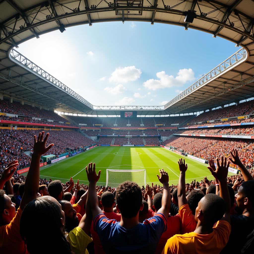 African Football Fans Celebrating a Goal