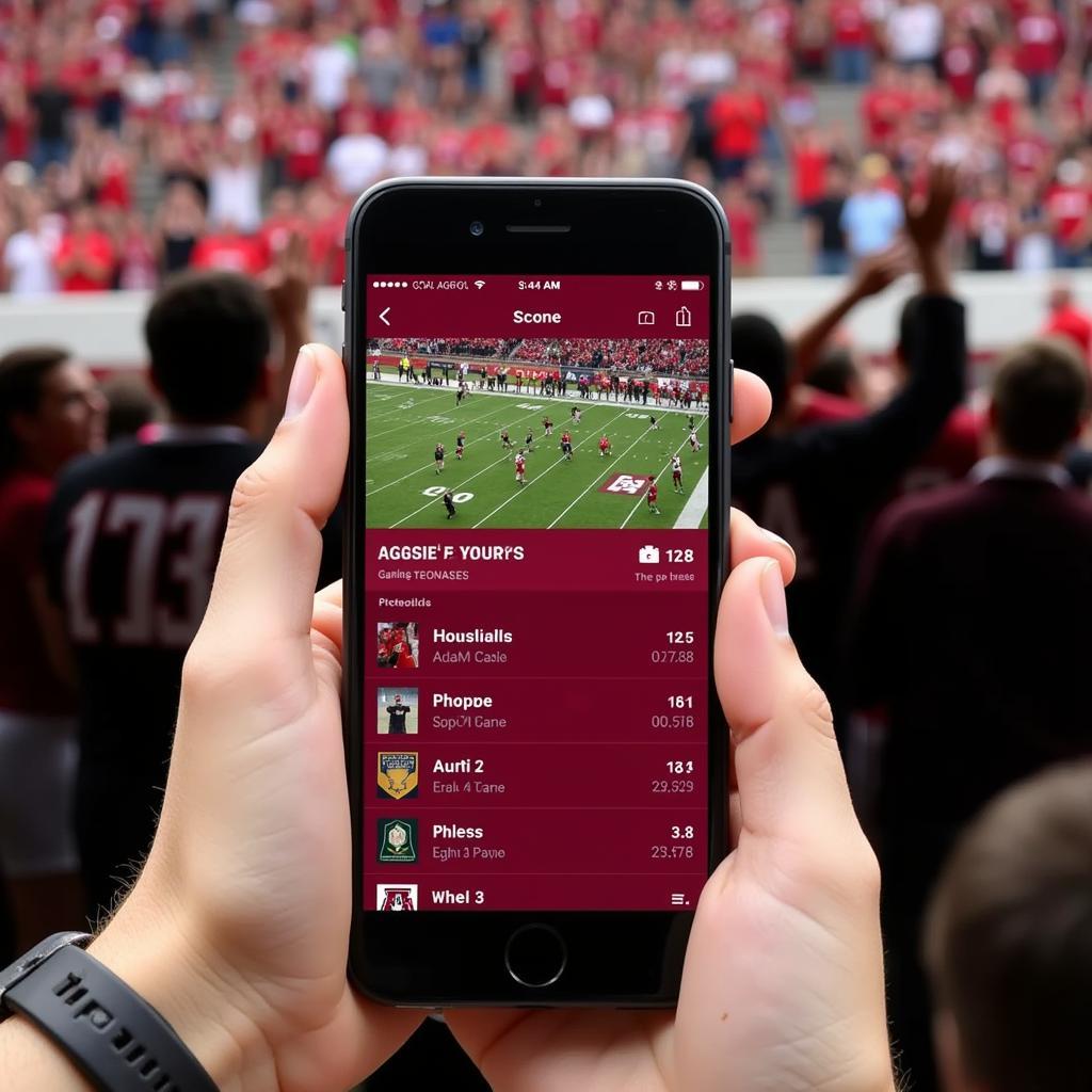 Aggie Football Live Score Updates on Mobile App