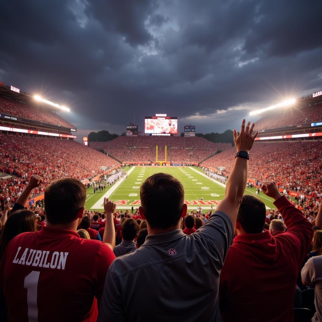 Alabama and Auburn Iron Bowl rivalry scene