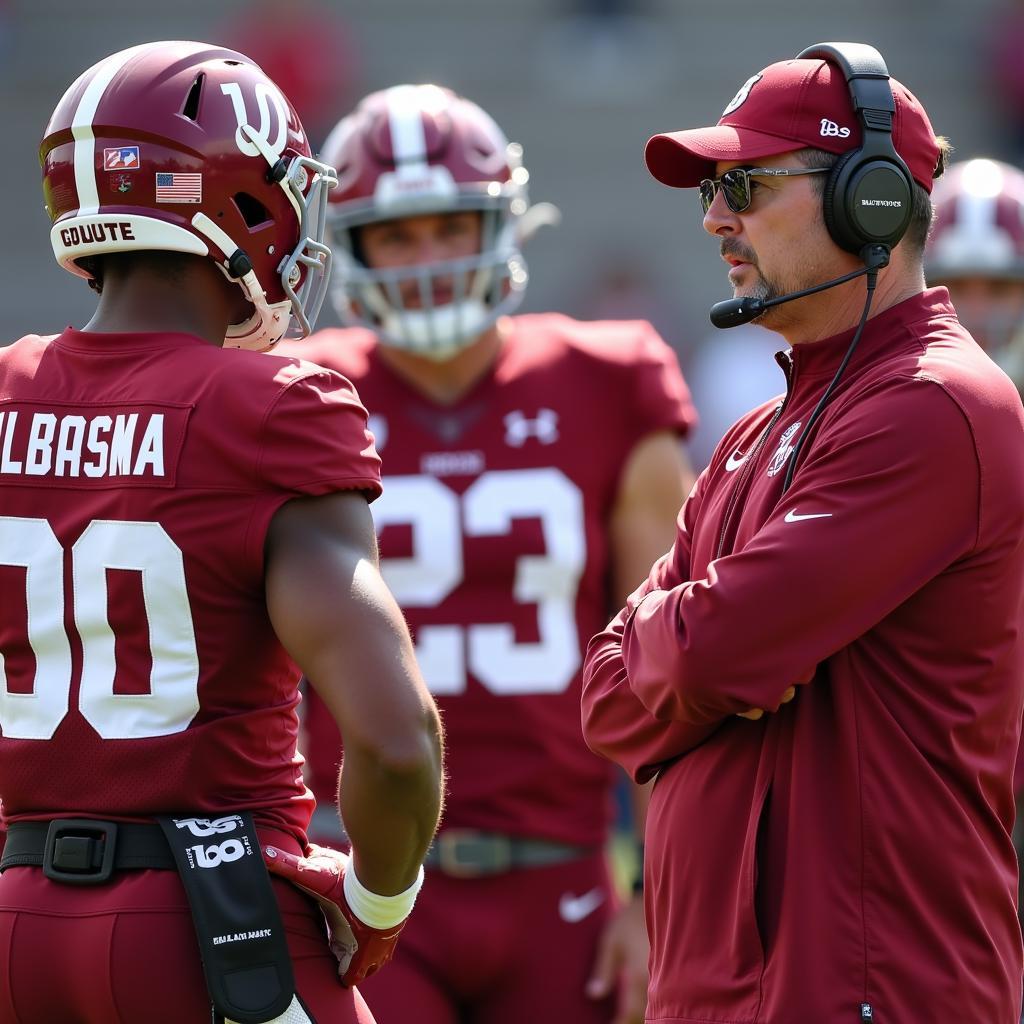 Alabama Football Coach Talking to Players About Social Justice