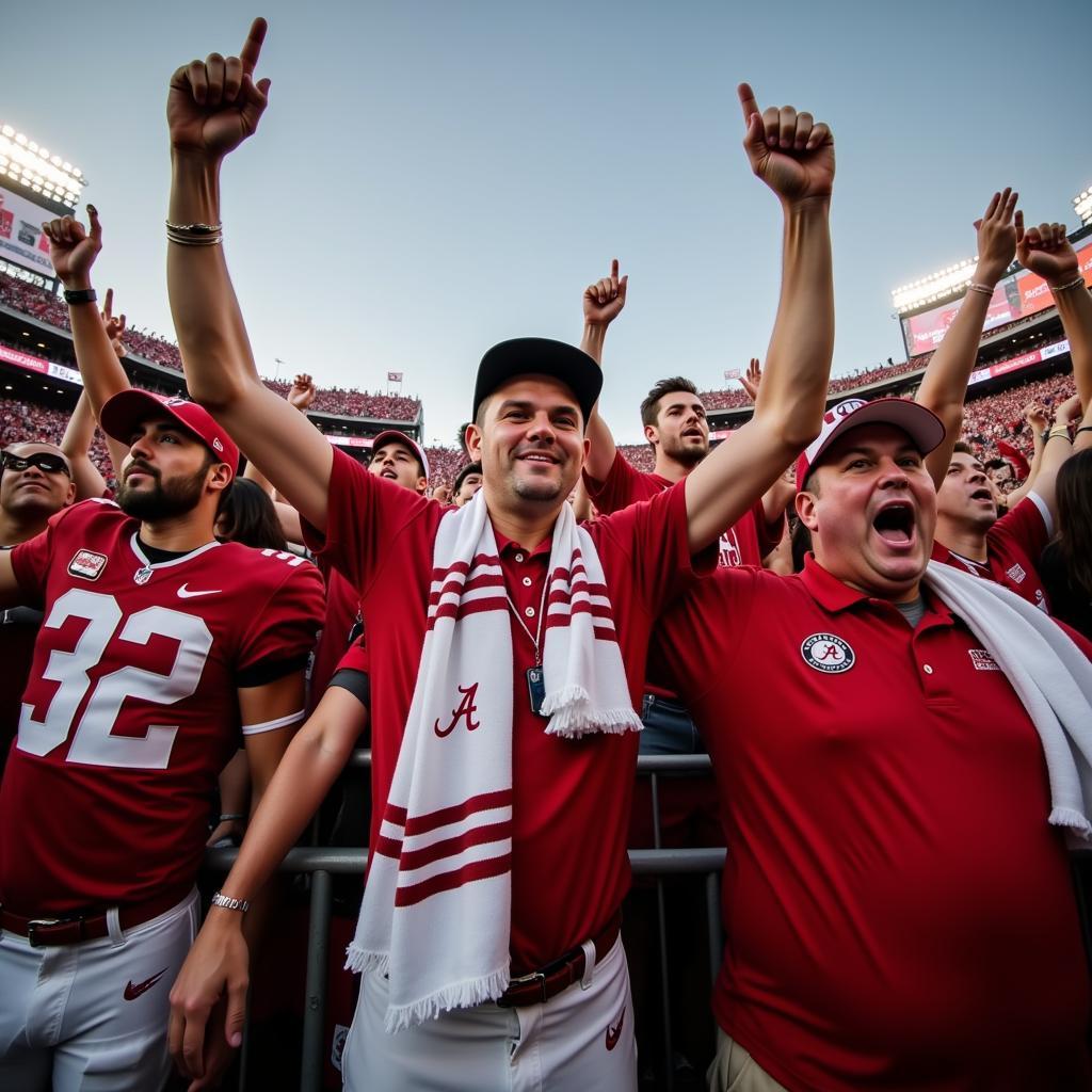 Alabama Football Fans Celebrating