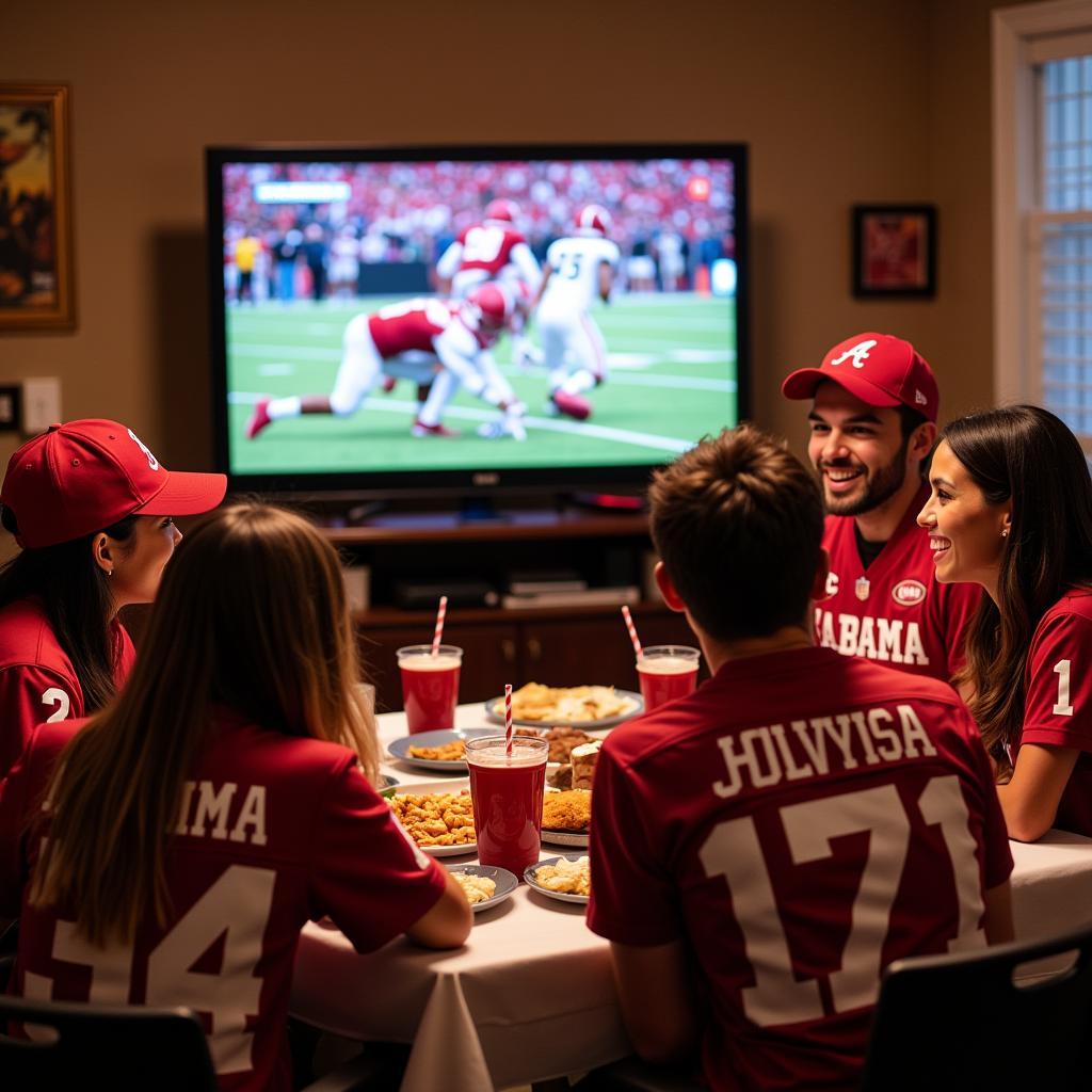 Alabama Football Fans Watching Live Stream