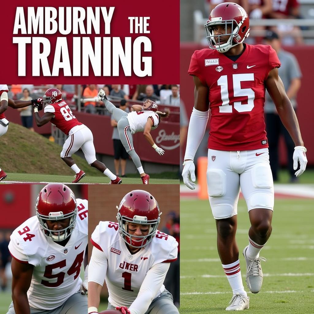 Alabama Football Players Engaging in Intense Training Drills