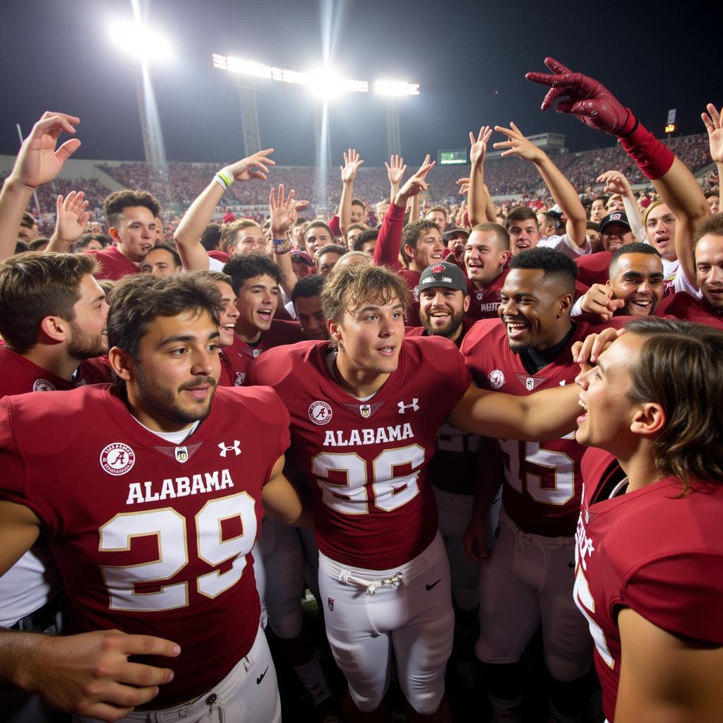 Alabama High School Football Players Celebrating Championship