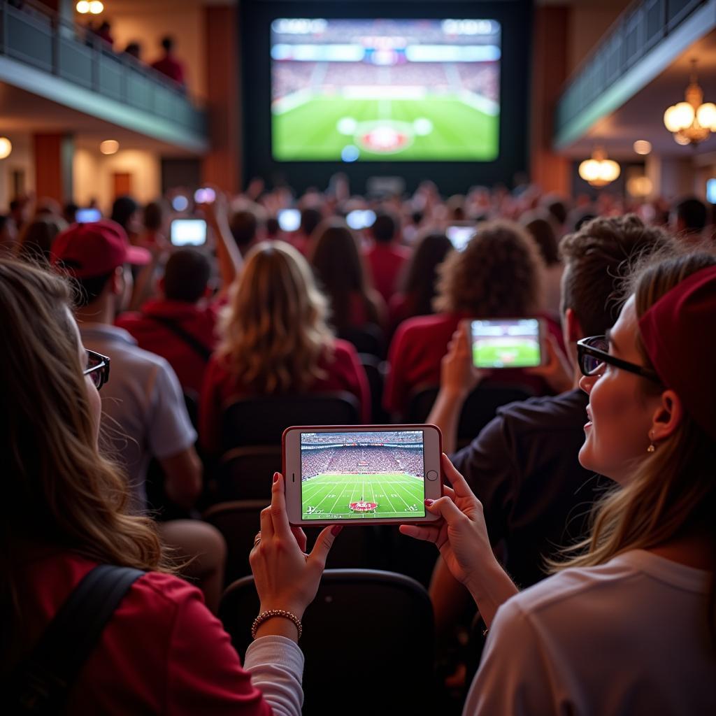 Alabama and Texas fans watching live stream