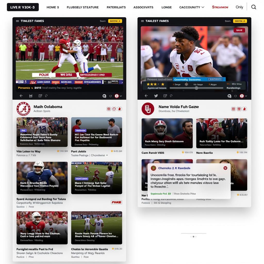 Alabama vs Oklahoma Football Live Streaming Options