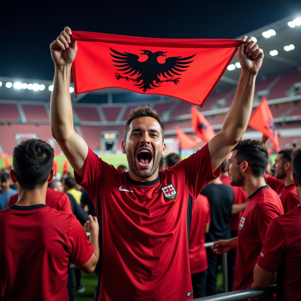 Albanian Football Fans Celebrating