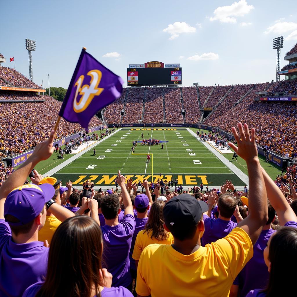 Alcorn State Braves Fans Celebrating a Touchdown