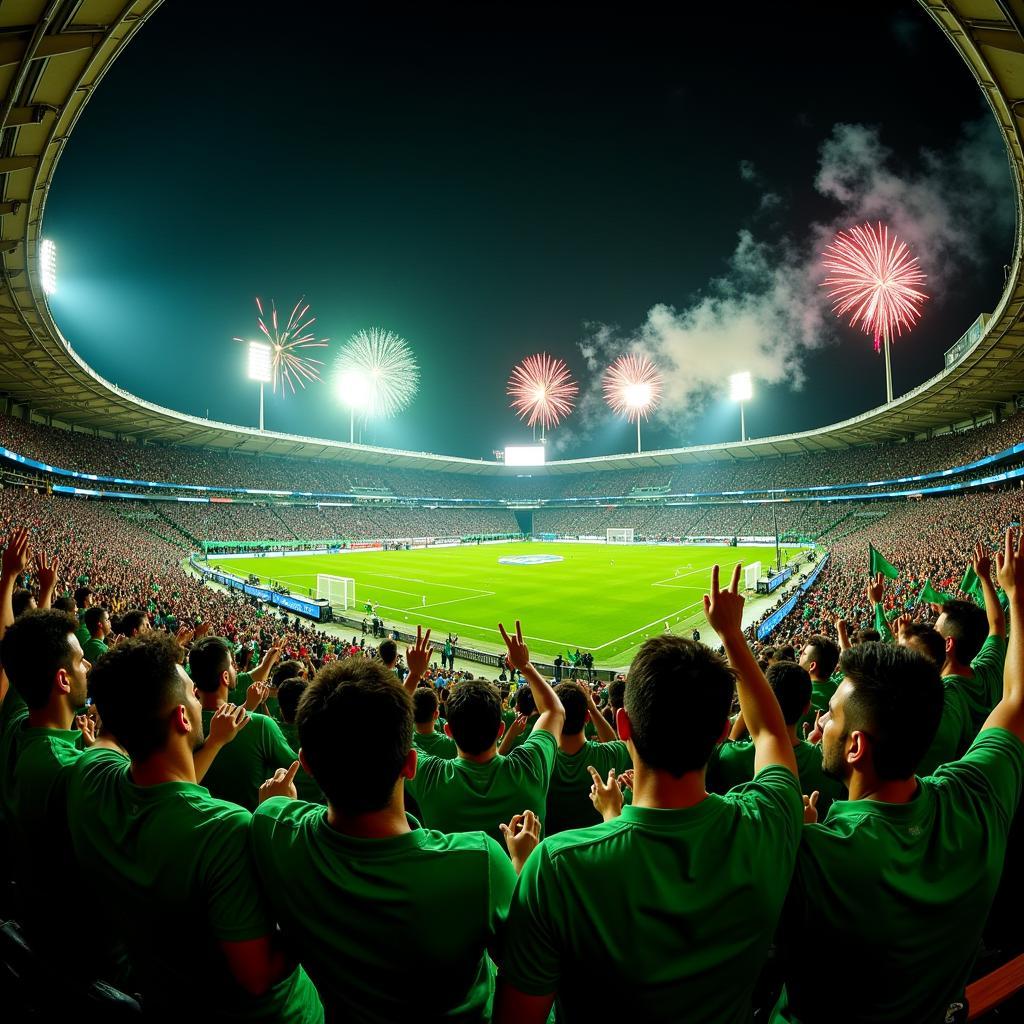 Algerian fans celebrating a crucial victory