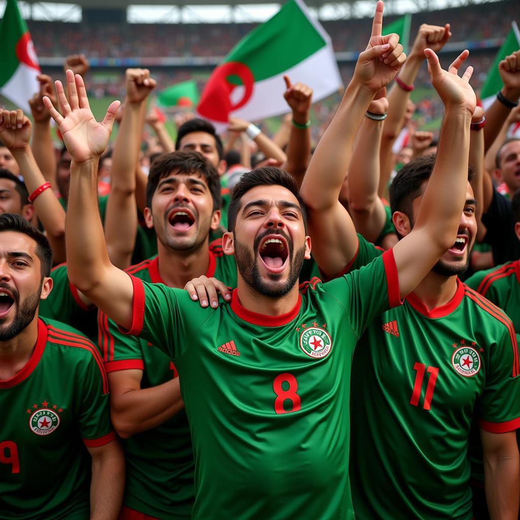 Algerian Football Fans Celebrating