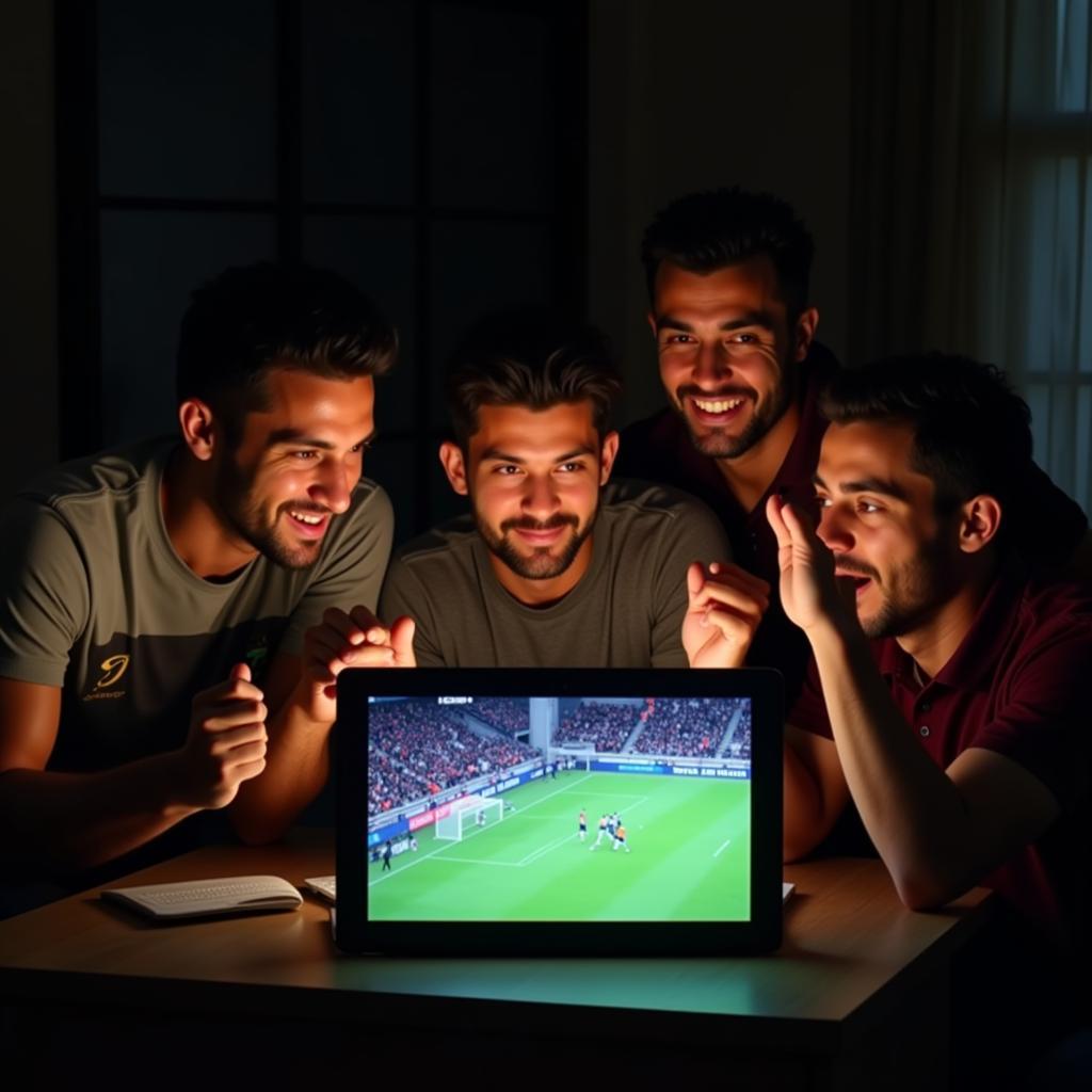 Algerian Football League Fans Watching Live Stream