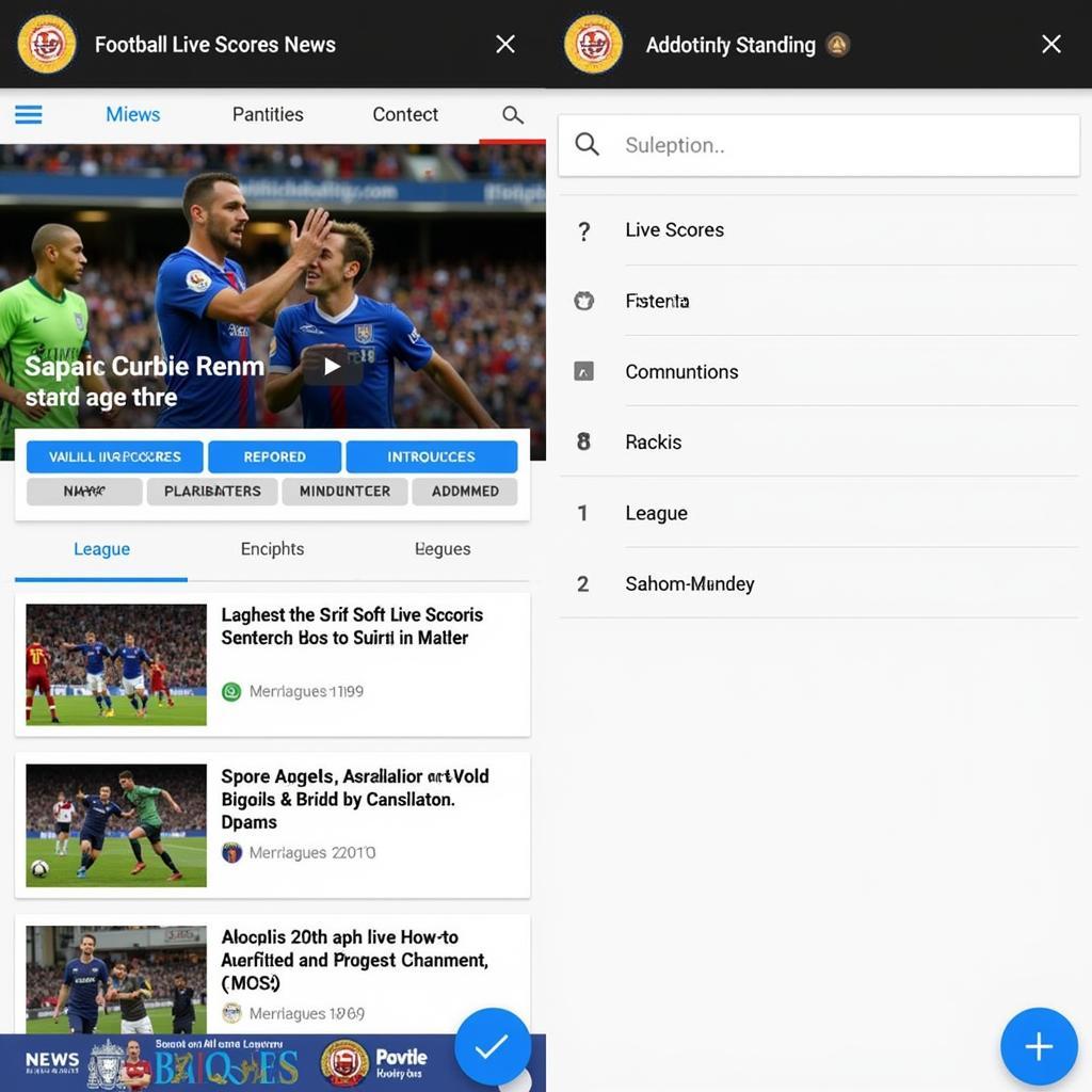 All Football Live Scores News APK Homepage Screenshot