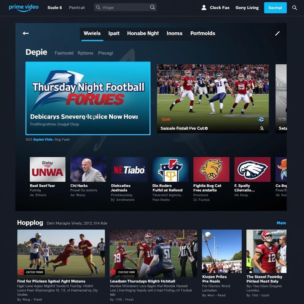 Amazon Prime TNF Live Streaming Interface