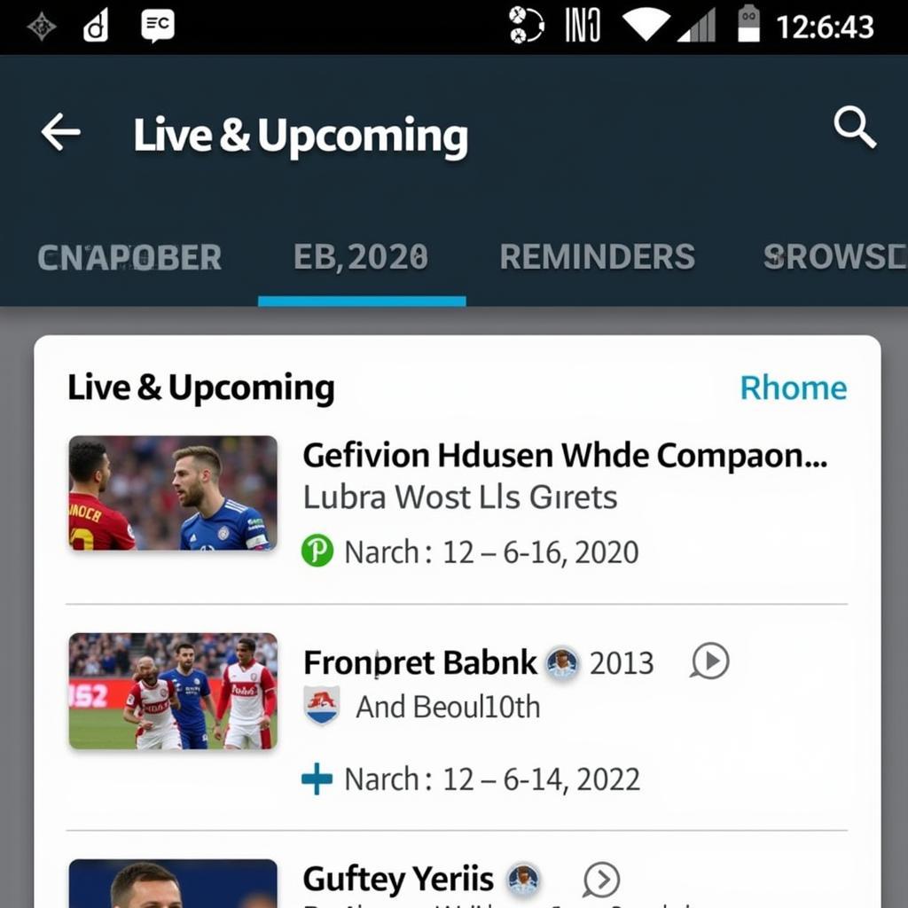 Amazon Prime Video Live & Upcoming Section for Football