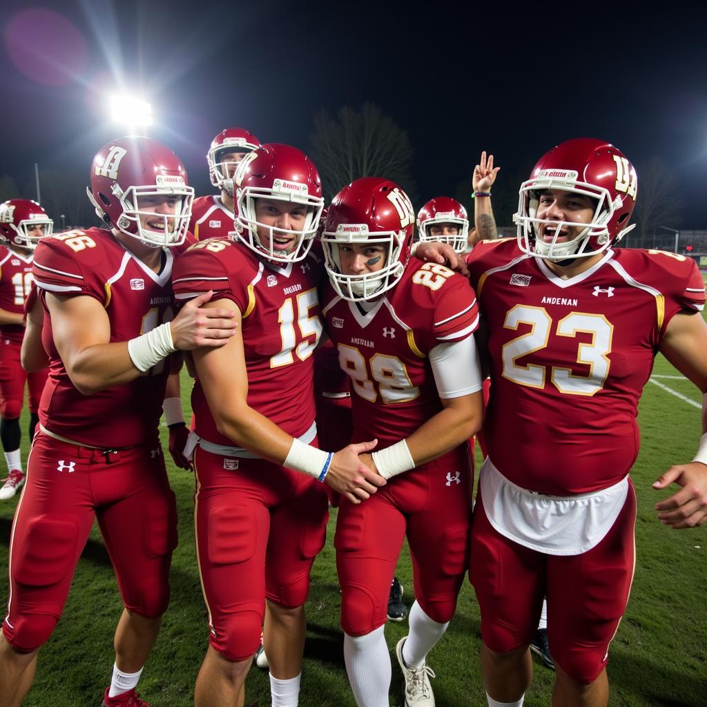 Andrean High School Football Team Celebrating