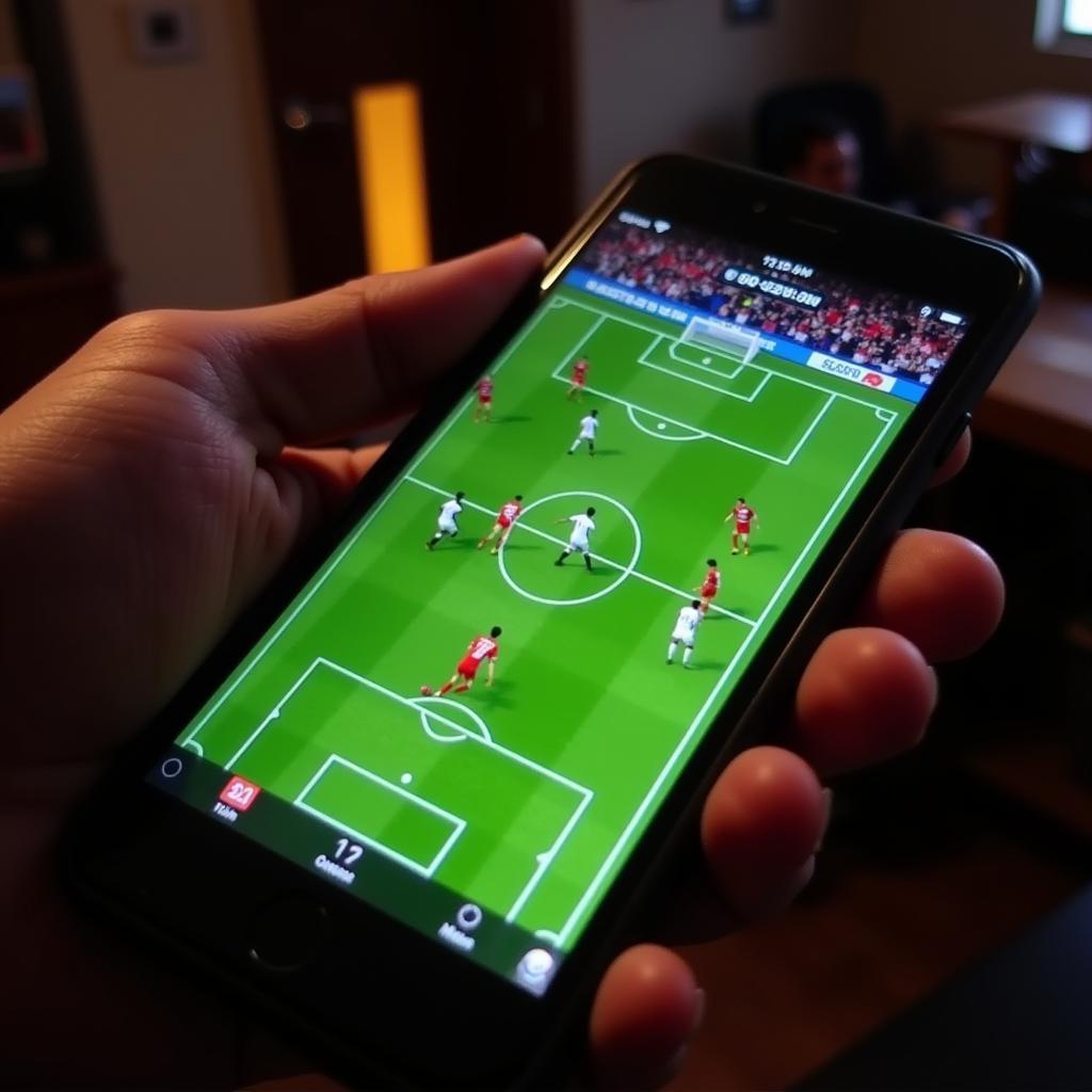 Live football streaming on a mobile device via an APK app