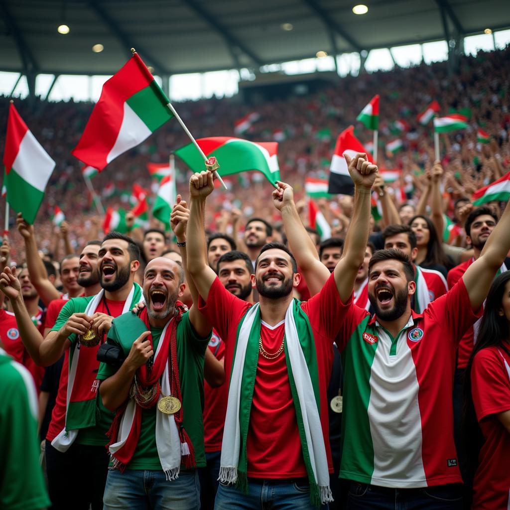 Arab Football Fans Celebrating a Goal