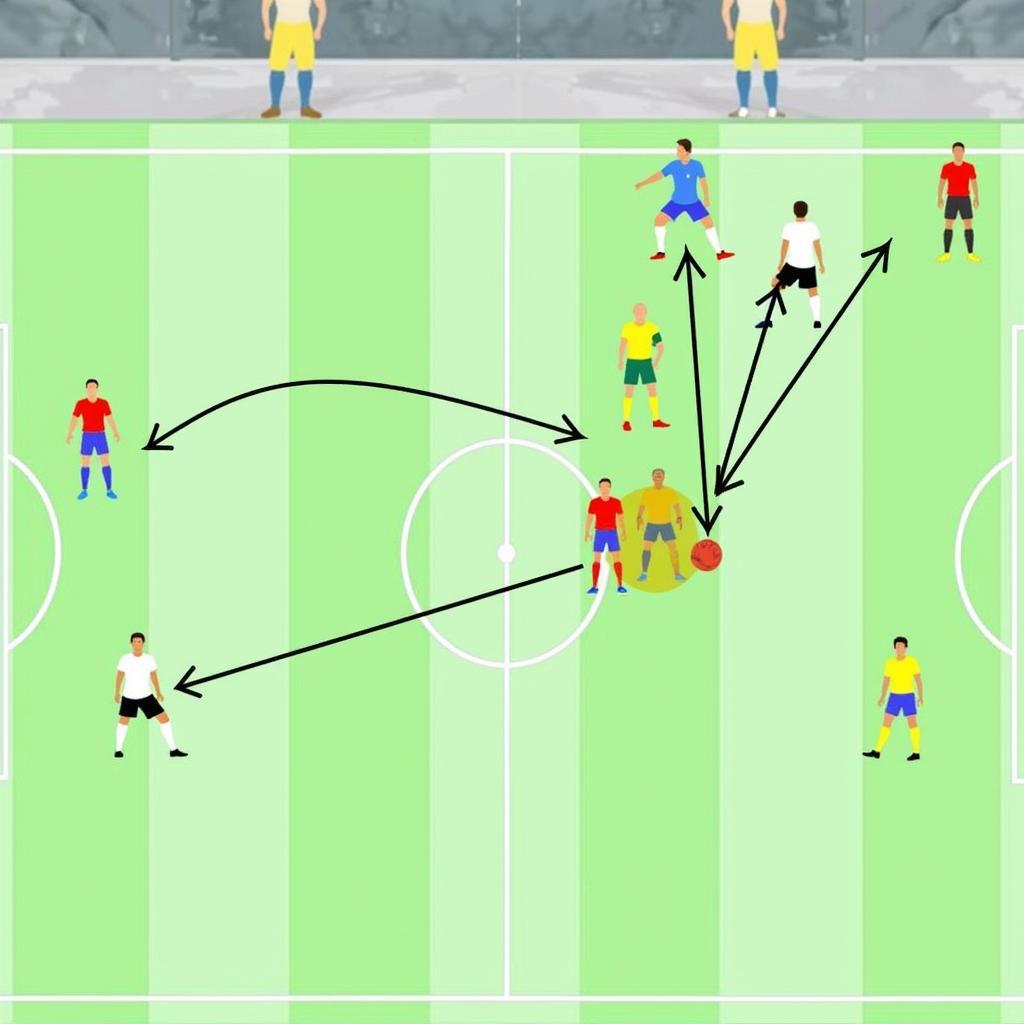 Tactical analysis overlay of an Argentina-Brazil match