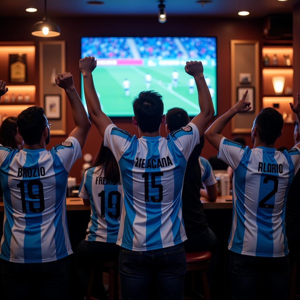 Argentina fans watching a live stream