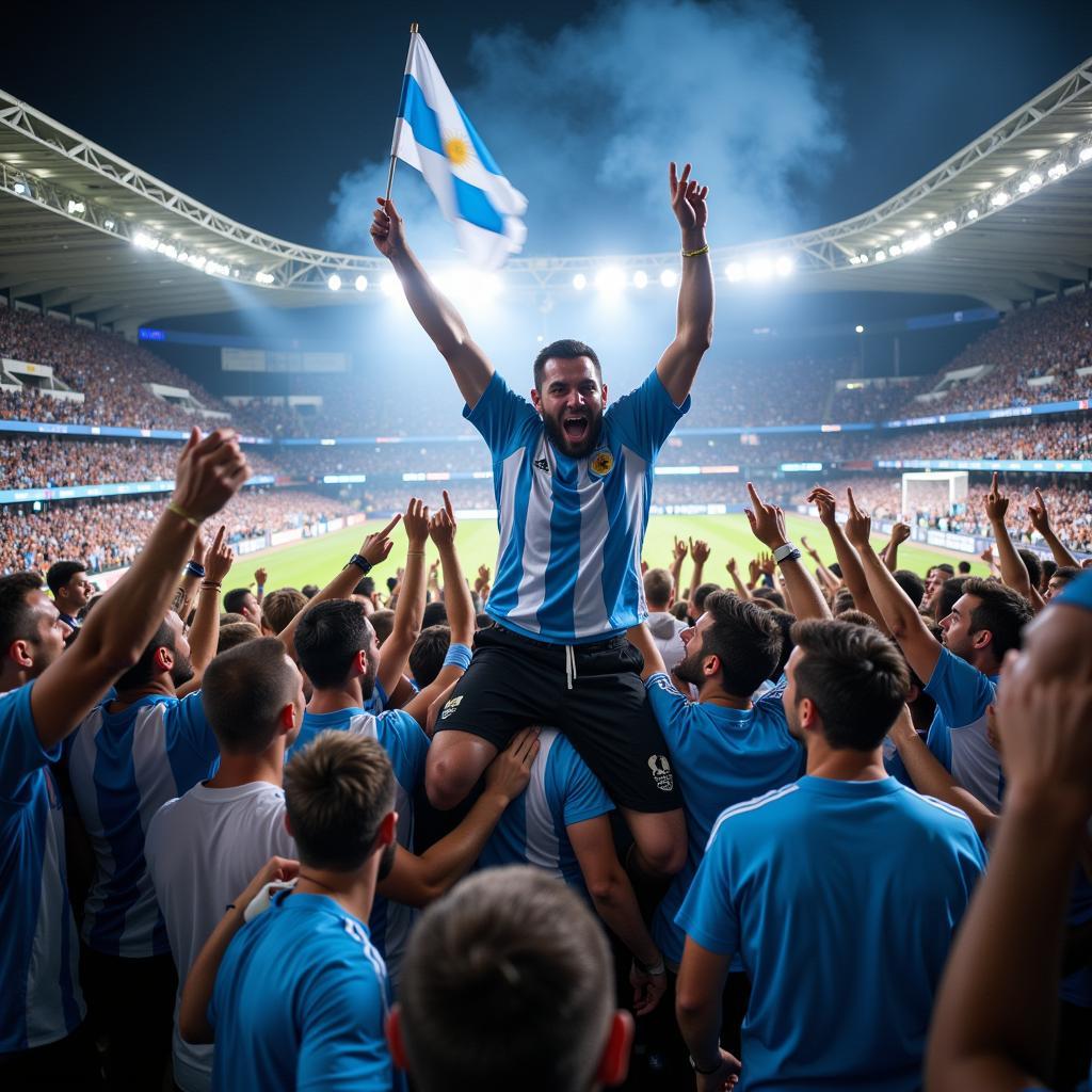 Argentina Football Fans Celebrating