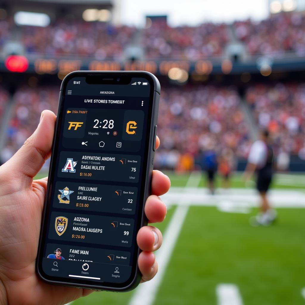 Arizona High School Football Live Scores on a Mobile Phone