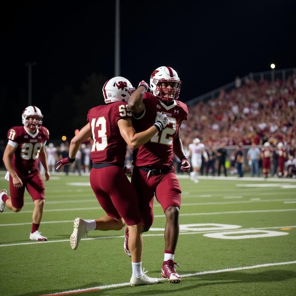 Arizona High School Football Player Scoring Touchdown